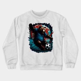 Grizzly Bear Sports Player Soccer Futball Football - Graphiti Art Graphic Trendy Holiday Gift Crewneck Sweatshirt